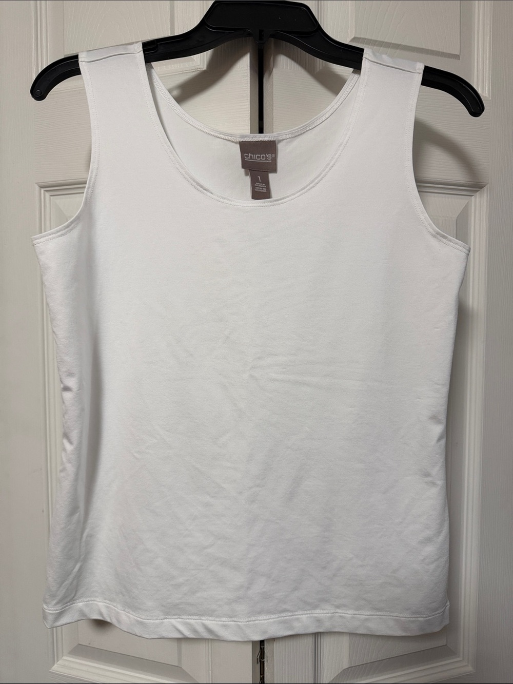 Chico's White Classic Scoop Tank